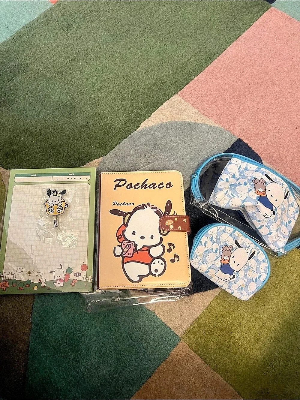 🔮sold 🔮Pochacco Stationery Set Blue & Beige NWT